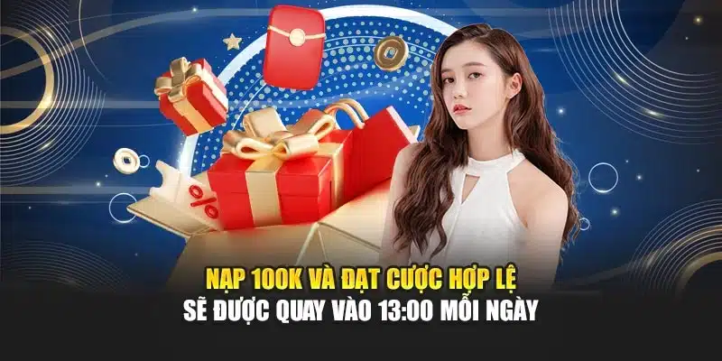 Vòng Quay May Mắn I9Bet – Thử Vận May, Nhận Quà Bất Ngờ 2 Nạp 100K và đạt cược hợp lệ sẽ được quay vào 13:00 mỗi ngày